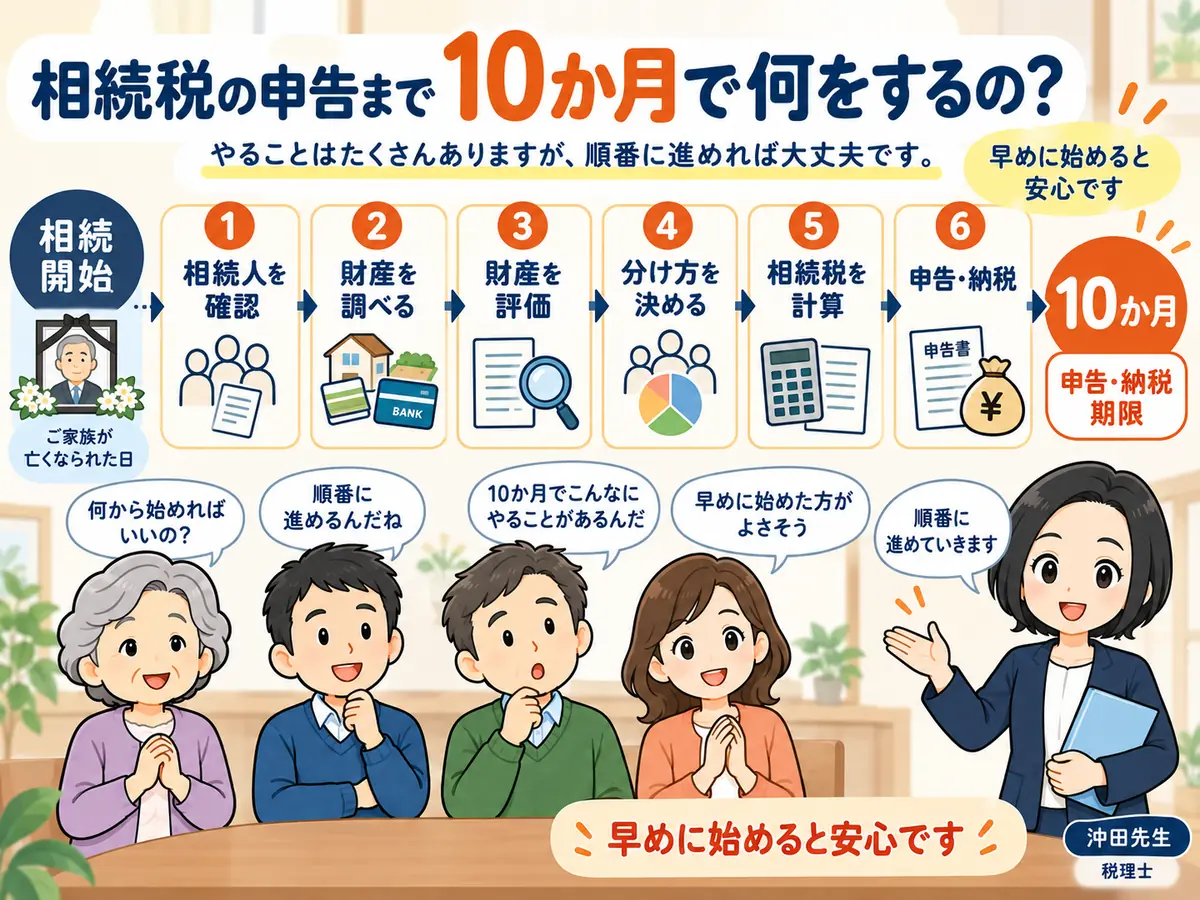 相続税の10か月は、調査・評価・分割・計算・申告までの期間です