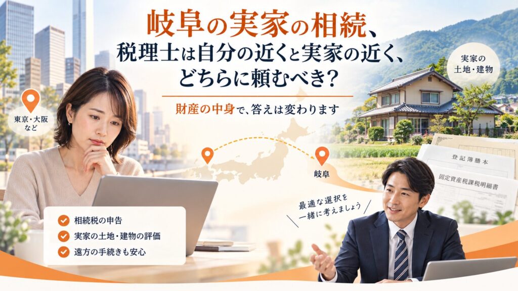 岐阜の実家の相続、税理士は自分の近くと実家の近く、どちらに頼むべき？